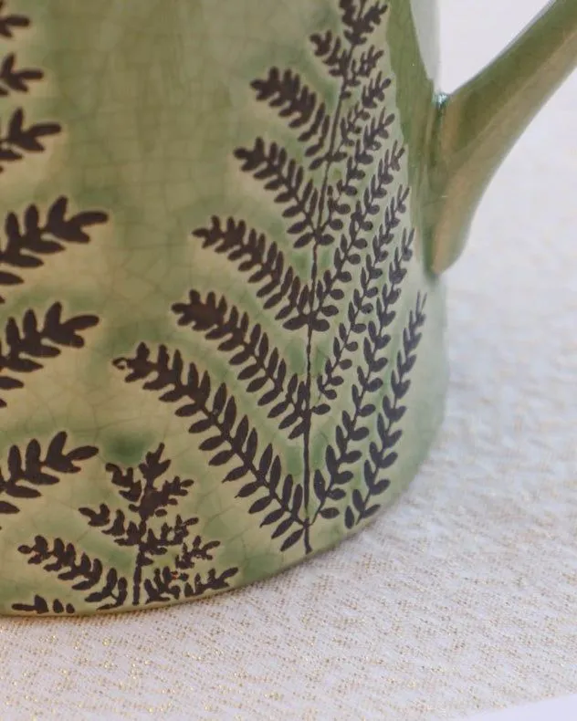 Dibor Sage Green Hallway Room Table Decor Ceramic Pitcher Jug Flower Vase 4