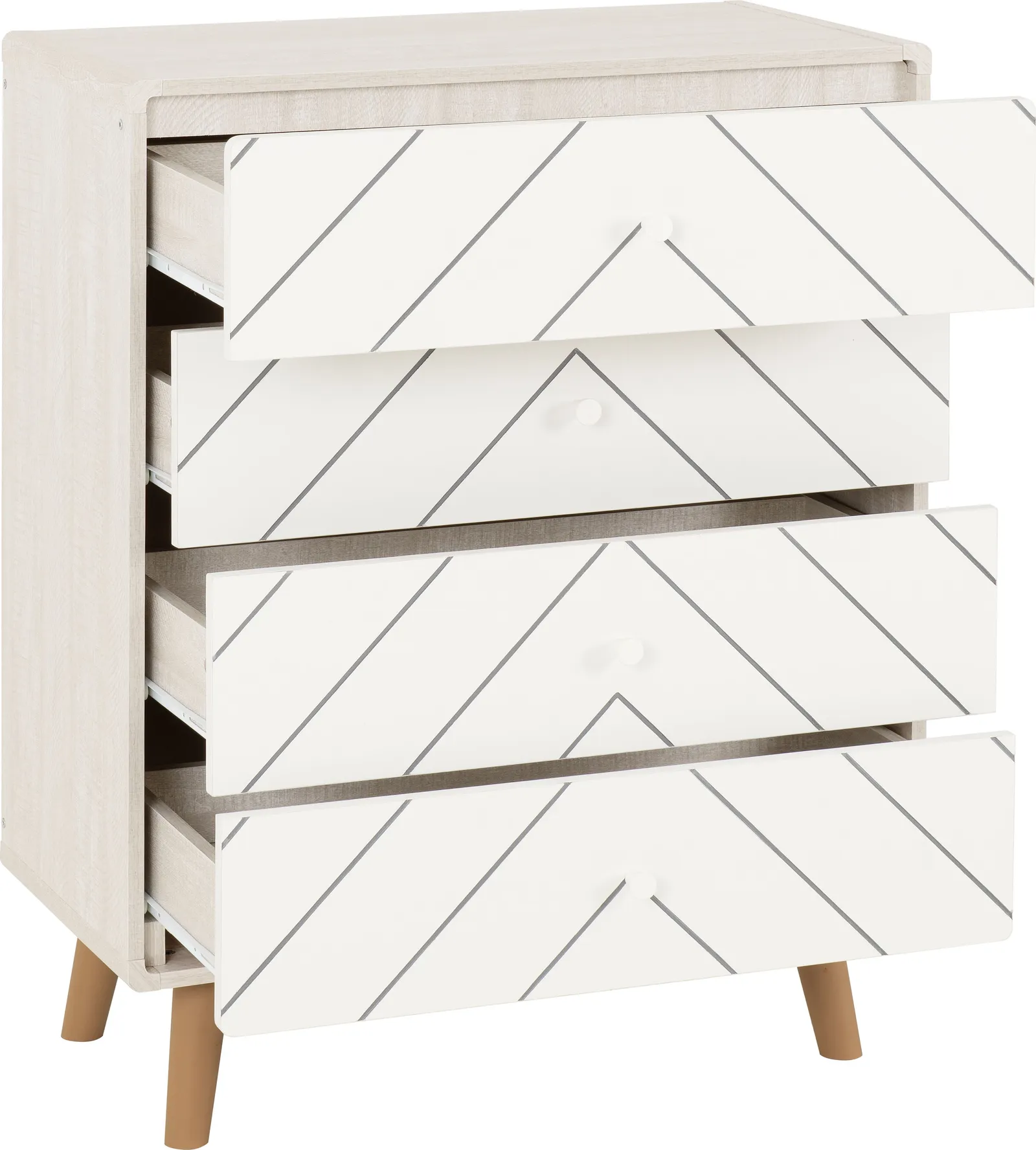 Seconique Dixie 4 Drawer Chest in White 3