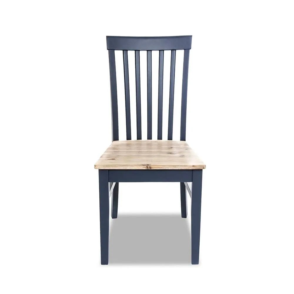 Statement Furniture Florence Highback Wooden Seat Chairs Set of 4 in Navy 4