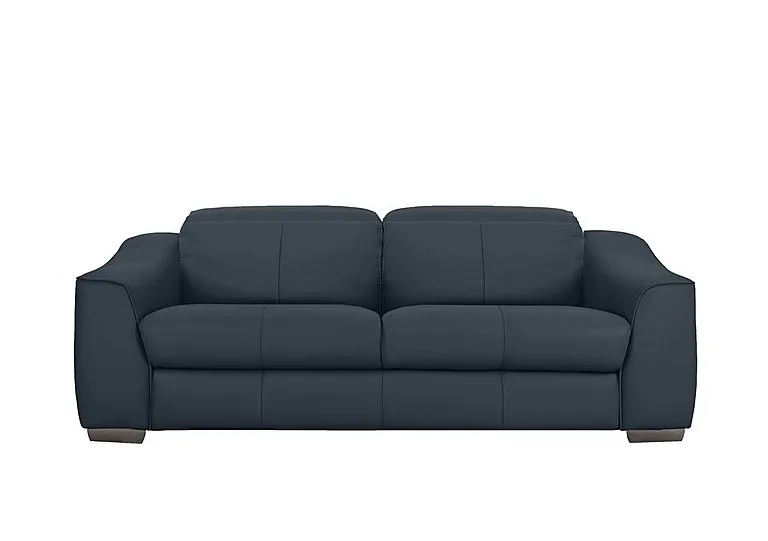 Xavier 3 Seater Leather Sofa - BV Ocean Blue