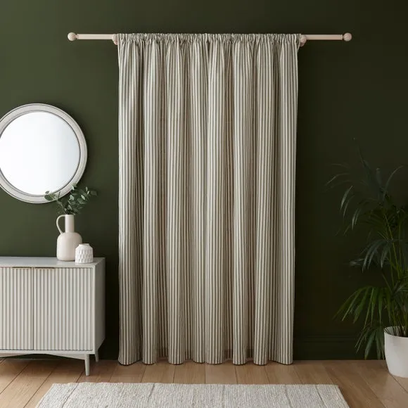 Linford Stripe Unlined Slot Top Curtains 4