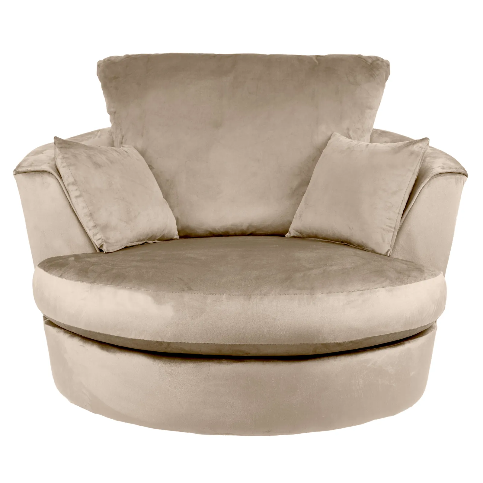 Blake Velvet Swivel Chair Beige