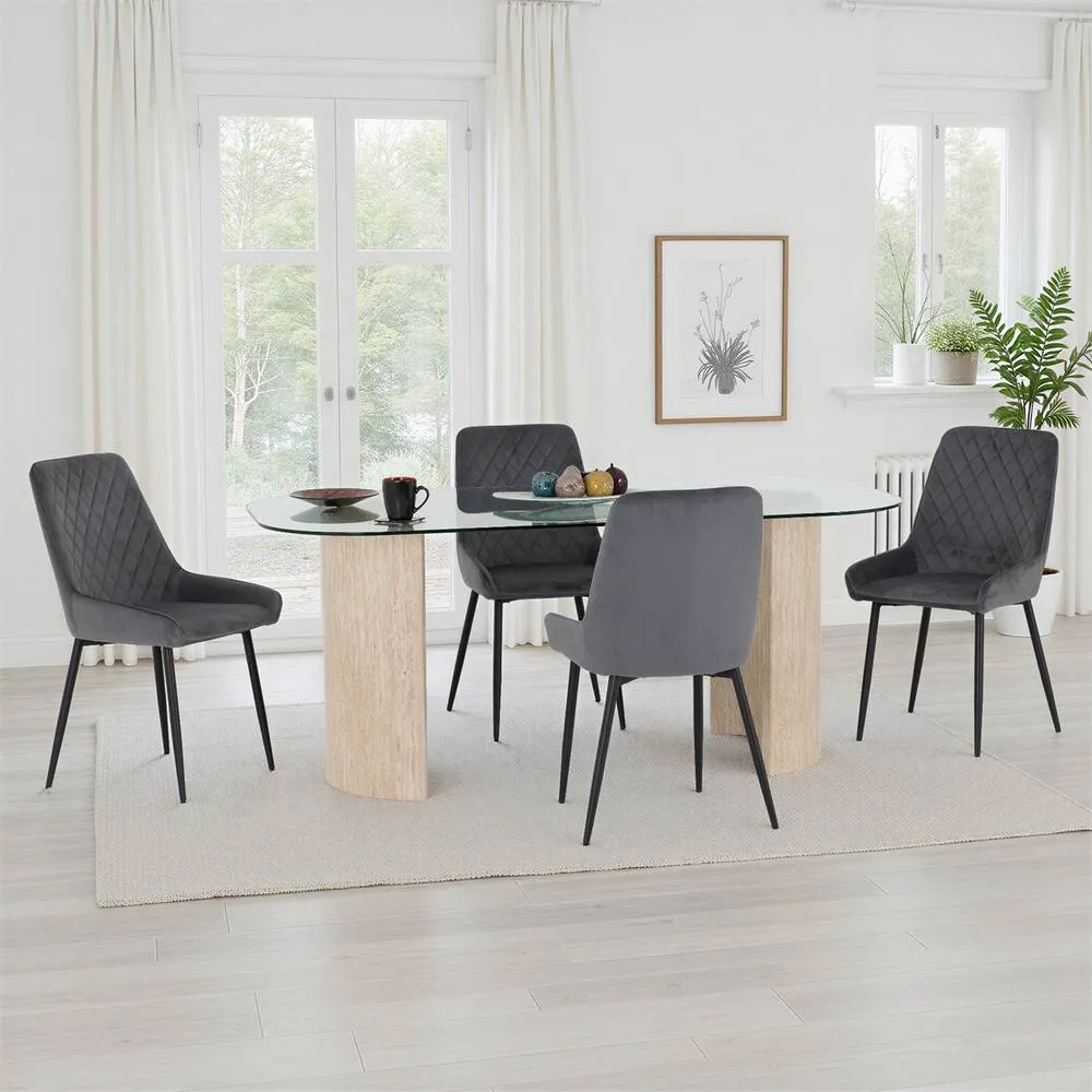 Seconique Modena Dining Set with Avery Chairs in Grey 1