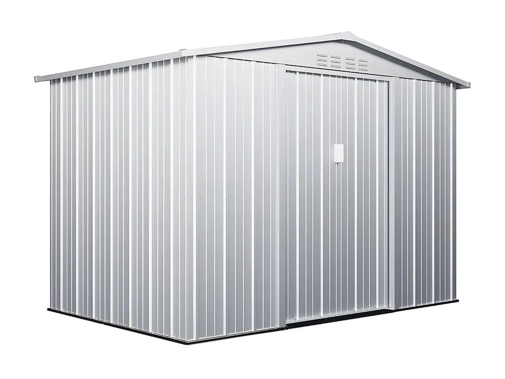 Vente-unique Galvanised Steel Garden Shed - Grey - 4.91 M² - LINUS in Light Grey 4