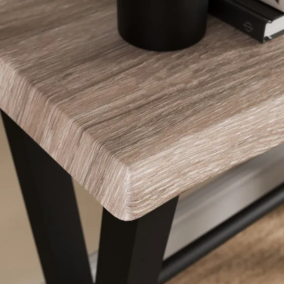 Ezra Console Table, Rustic Wood Effect 4