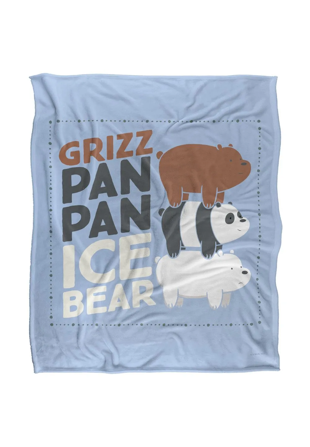 Cartoon Network We Bare Bears Grizz Pan Pan Ice Bear Silky Touch Super Soft Throw Blanket 152 X 127 cm in White
