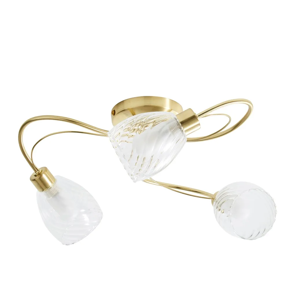 Arya Tangle Bathroom Flush Ceiling Light, Satin Brass 1