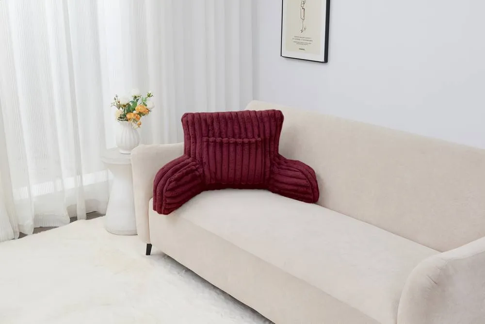 GAVENO CAVAILIA Super Comfy Ribbed Warm Cuddle Cushion in Burgundy 5