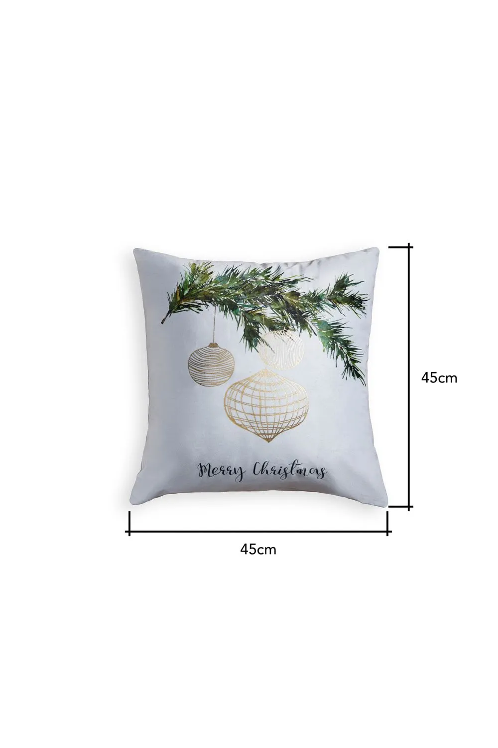 BHS Christmas Foil Bauble Design Cushion in Green 4