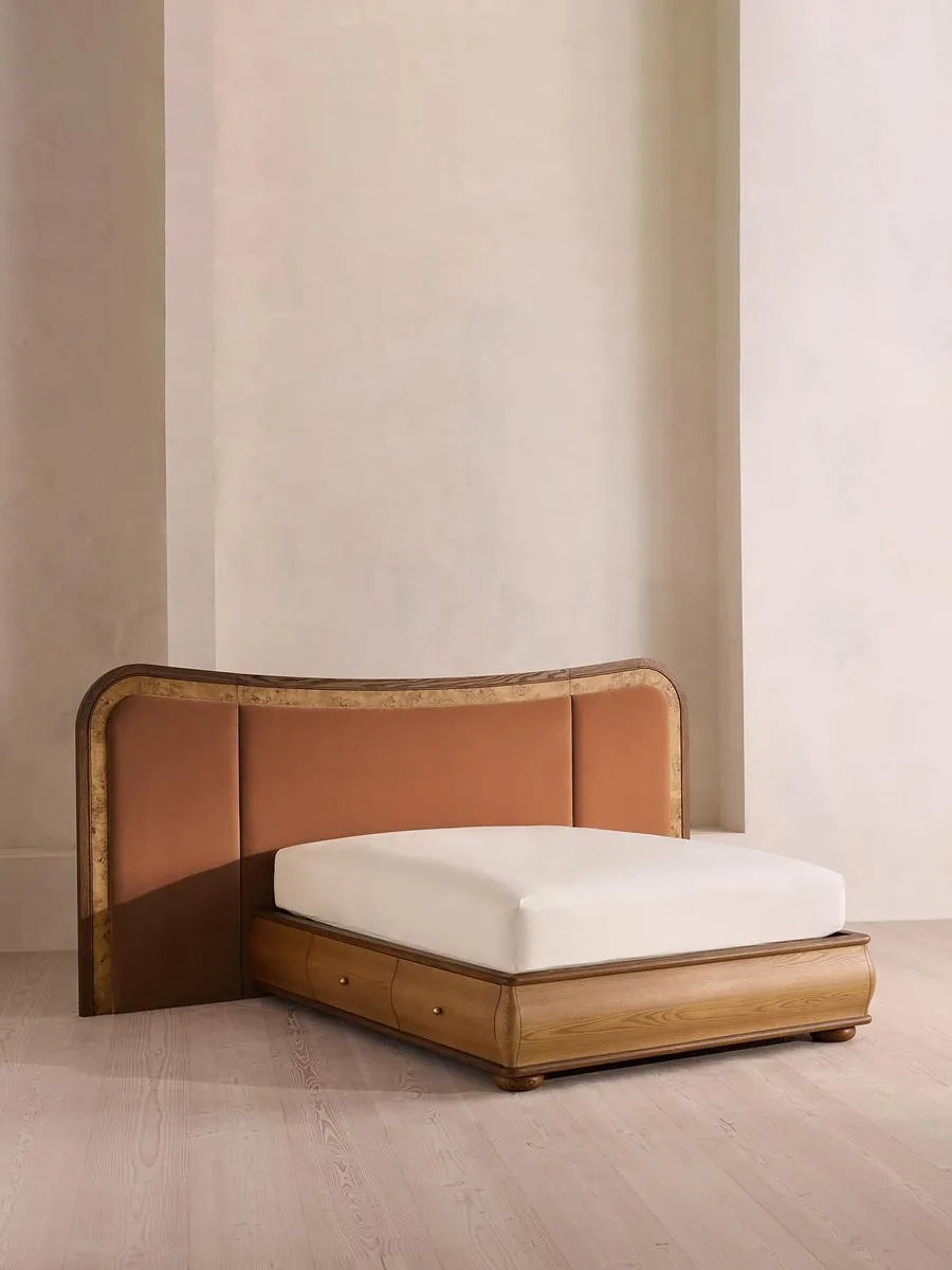Alana Bed, Super king, Velvet, Antique Rose
