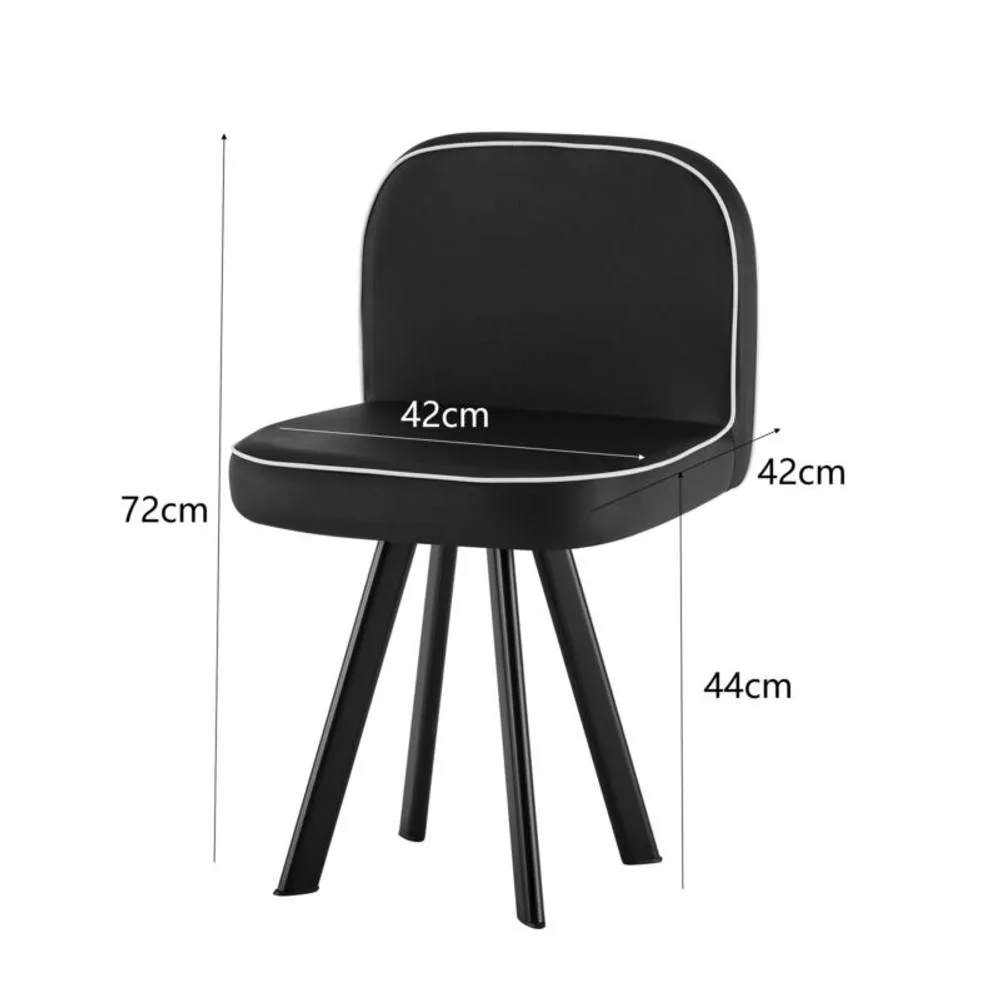 Comfy Living Ltd Black 150cm Square Dining Table Set with 6 Black Chairs 4