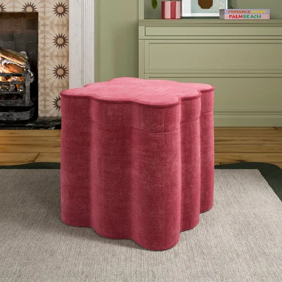 Wavie Chenille Storage Footstool