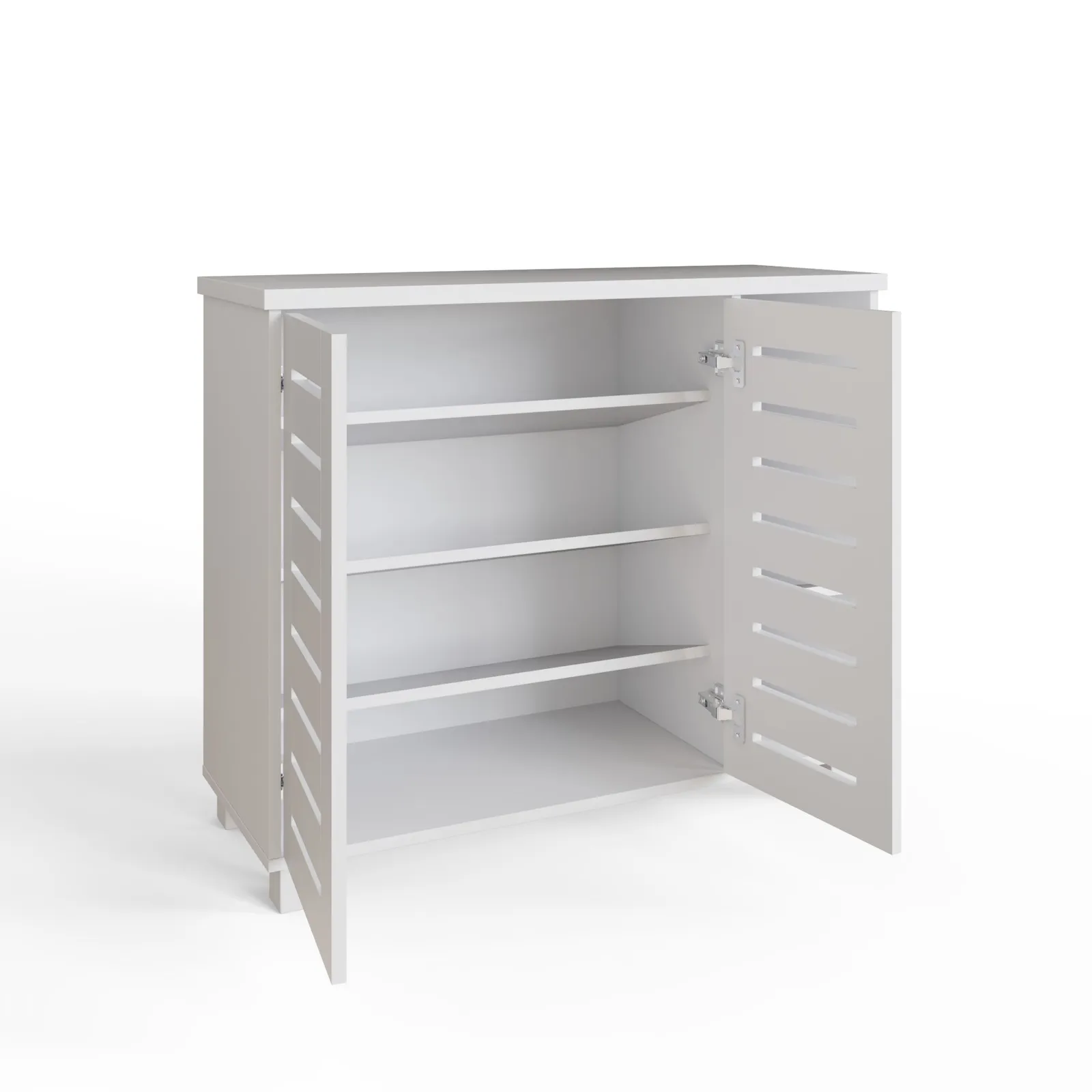 GFW Bodie 2 Door 3 Shelf Shoe Cabinet in White 5