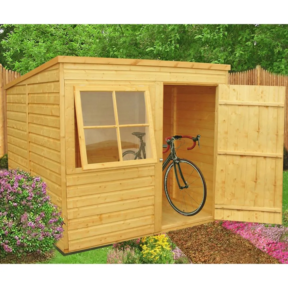 Shires Pent Single Door Tongue & Groove Garden Shed Workshop Approx 7x7 ft in Brown 2