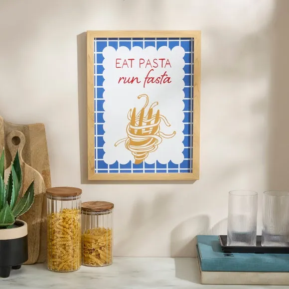 Eat Pasta Run Fasta Framed Print