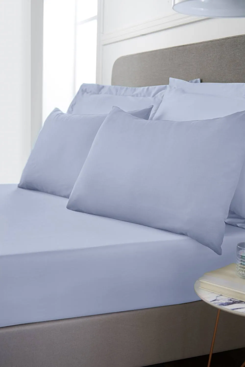 Bianca 400 Thread Count Cotton Sateen Standard Pillowcases in Blue 2