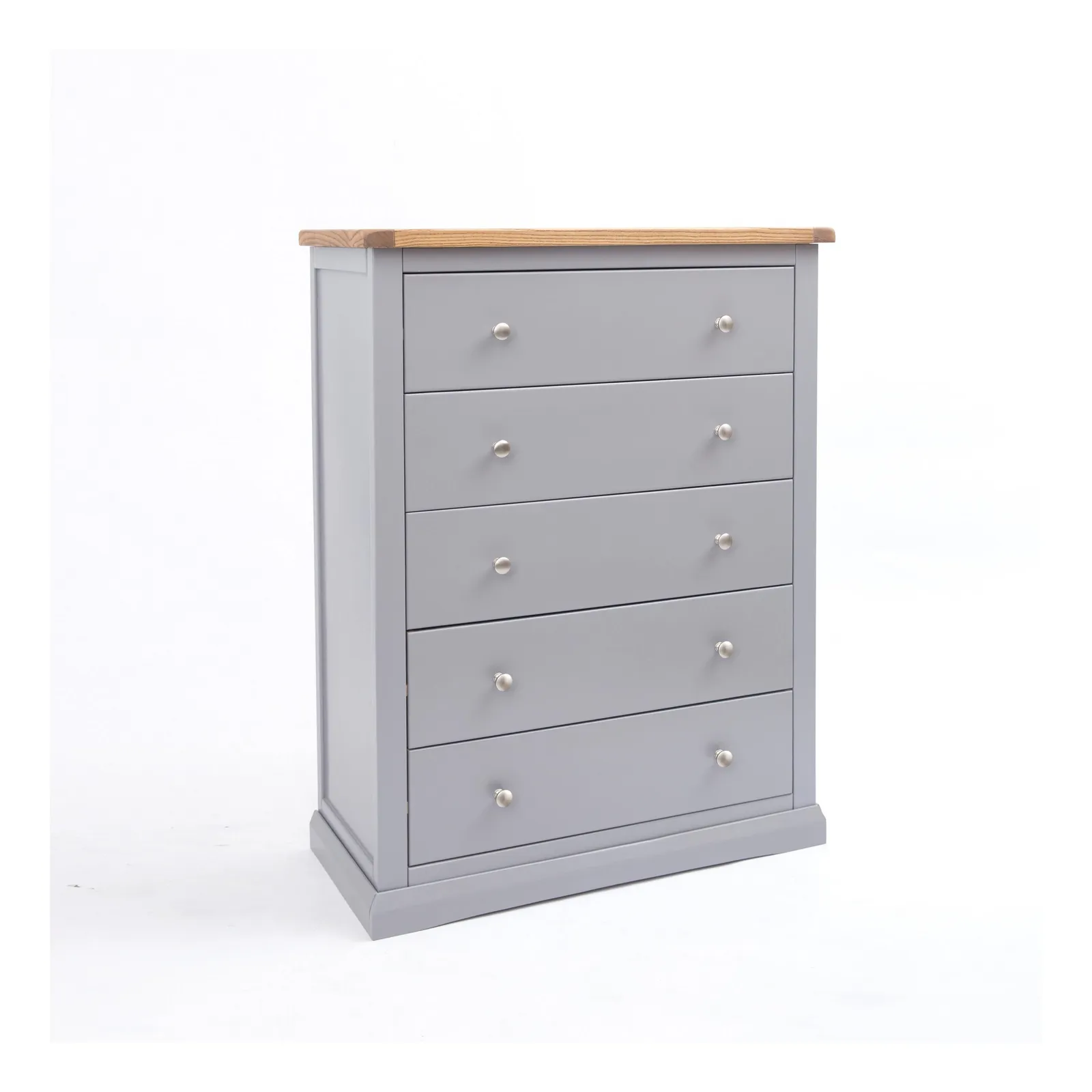Cabinet Bits Rocca 5 Drawer Chest of Drawers Chrome Knob in Grey 2