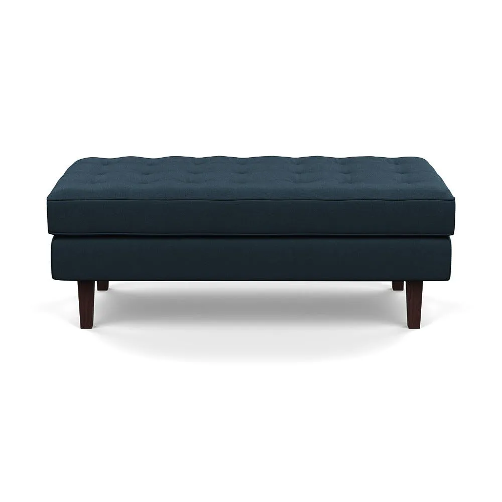 Heal's Hepburn Ottoman Siena Cotton Deep Sea Black