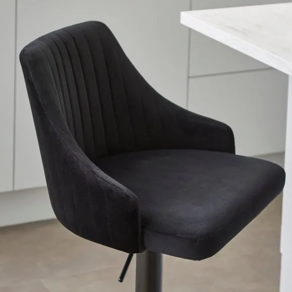 Shea Adjustable Height Barstool, Velvet 3