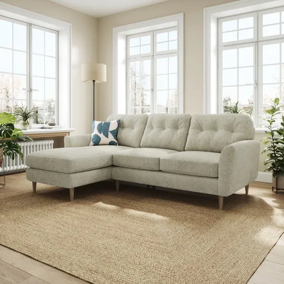 Sven Chunky Chenille Large Corner Chaise Sofa 1