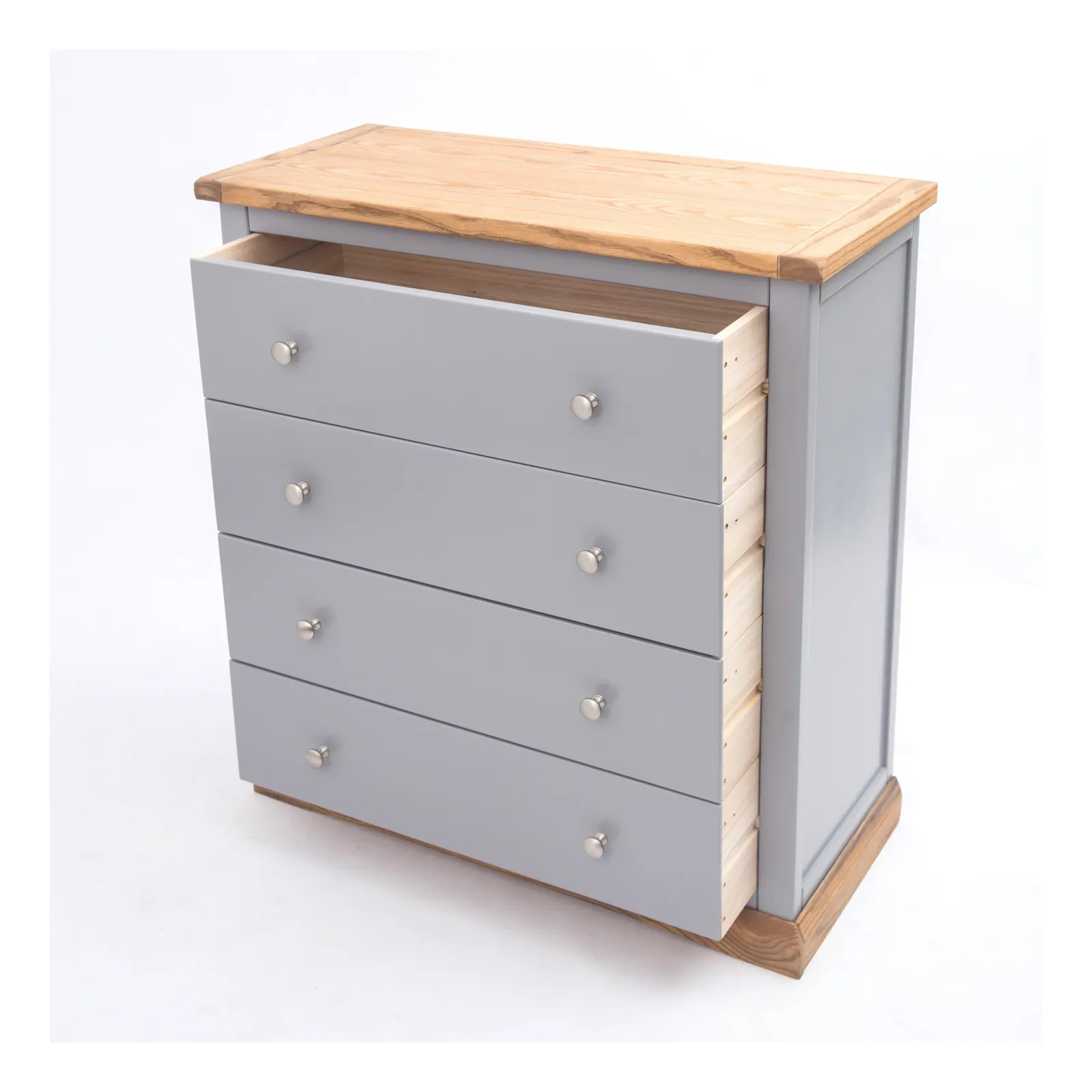 Cabinet Bits Biccari 4 Drawer Chest of Drawers Chrome Knob in Grey 4