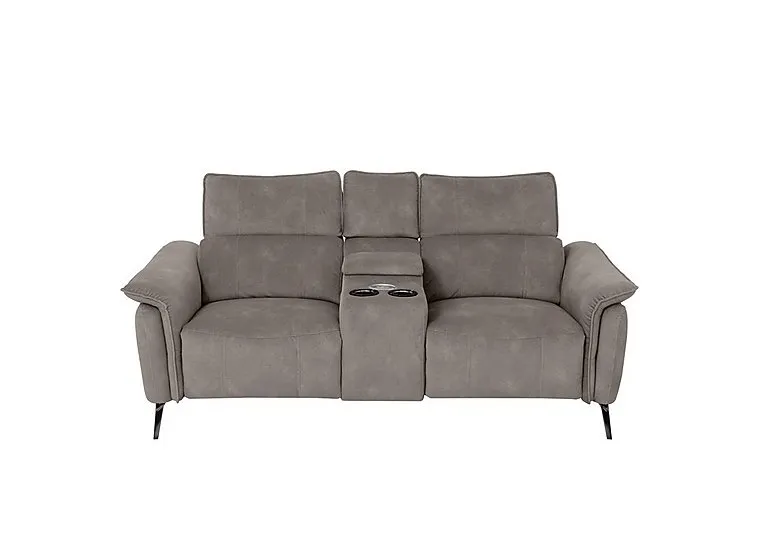 Jude Fabric 2 Seater Power Recliner Sofa with Smart Console and Power Headrests - Dexter Mocha