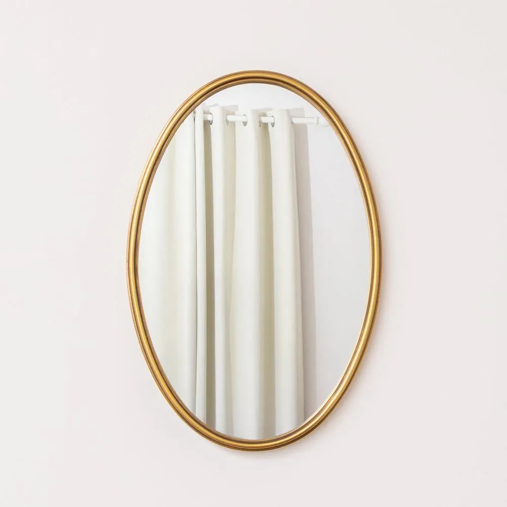 Melody Maison Gold Oval Metal Framed Wall Mirror - 60cm X 40cm 6
