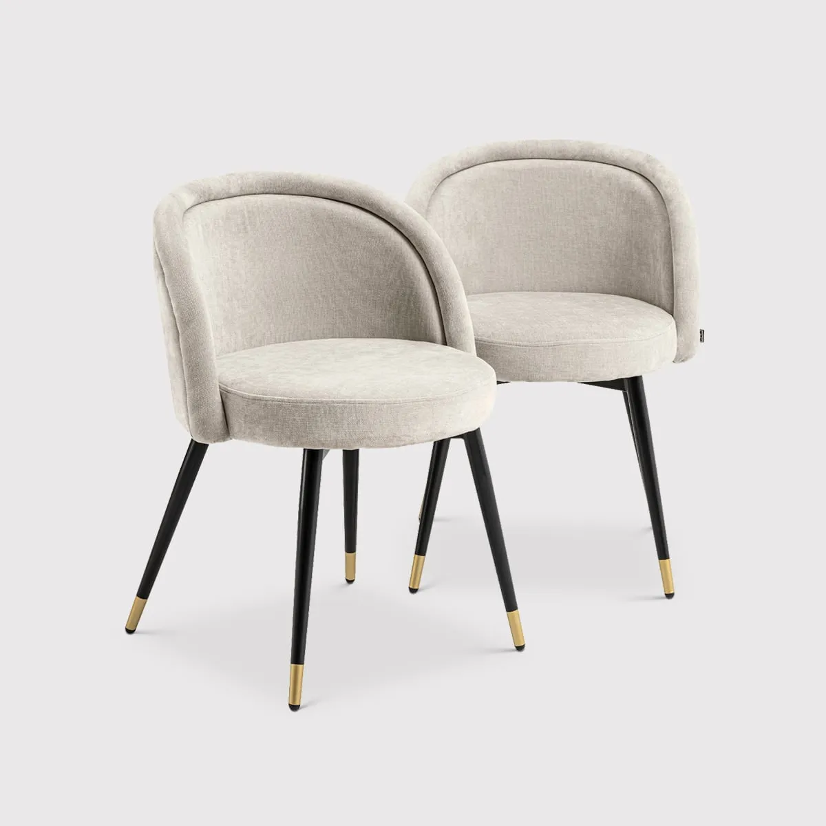 Eichholtz Chloe Set Of 2 Dining Chairs, Neutral Fabric | Barker & Stonehouse 2