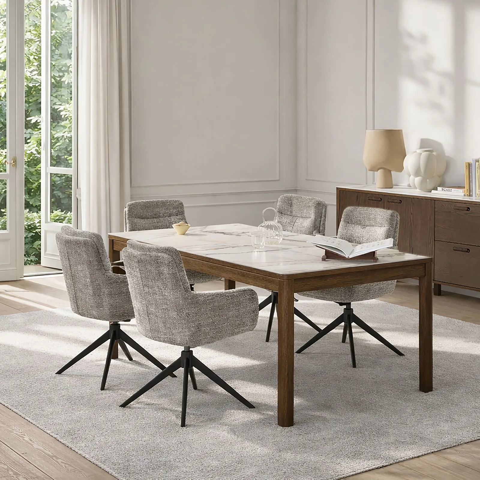 Furniture To Go Southampton Dining Table in Cream Ceramic 180x75cm 3