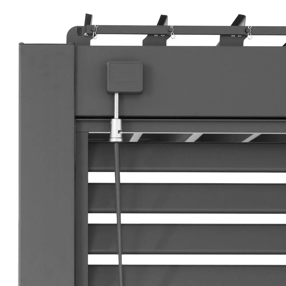 sweeek Lean to pergola 4 x 3m + 3 130cm louver panels in Dark Grey 5