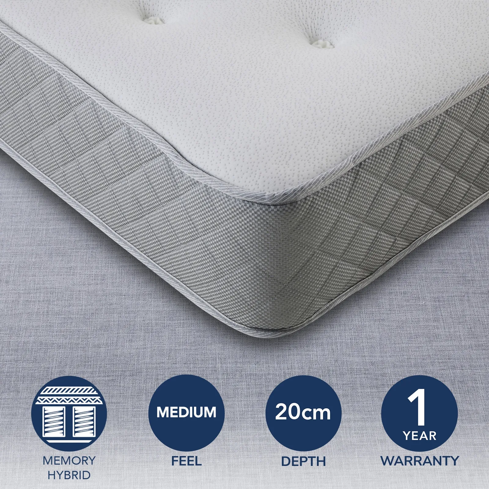 Fogarty Medium Memory Coil Plus Mattress White