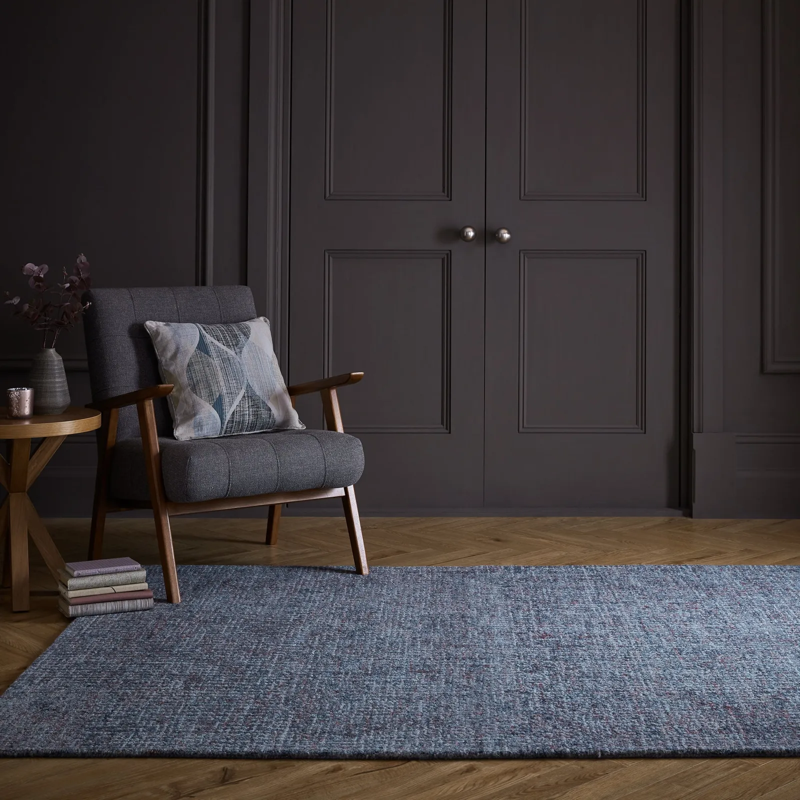 Mio Wool Rug Grey and Pink