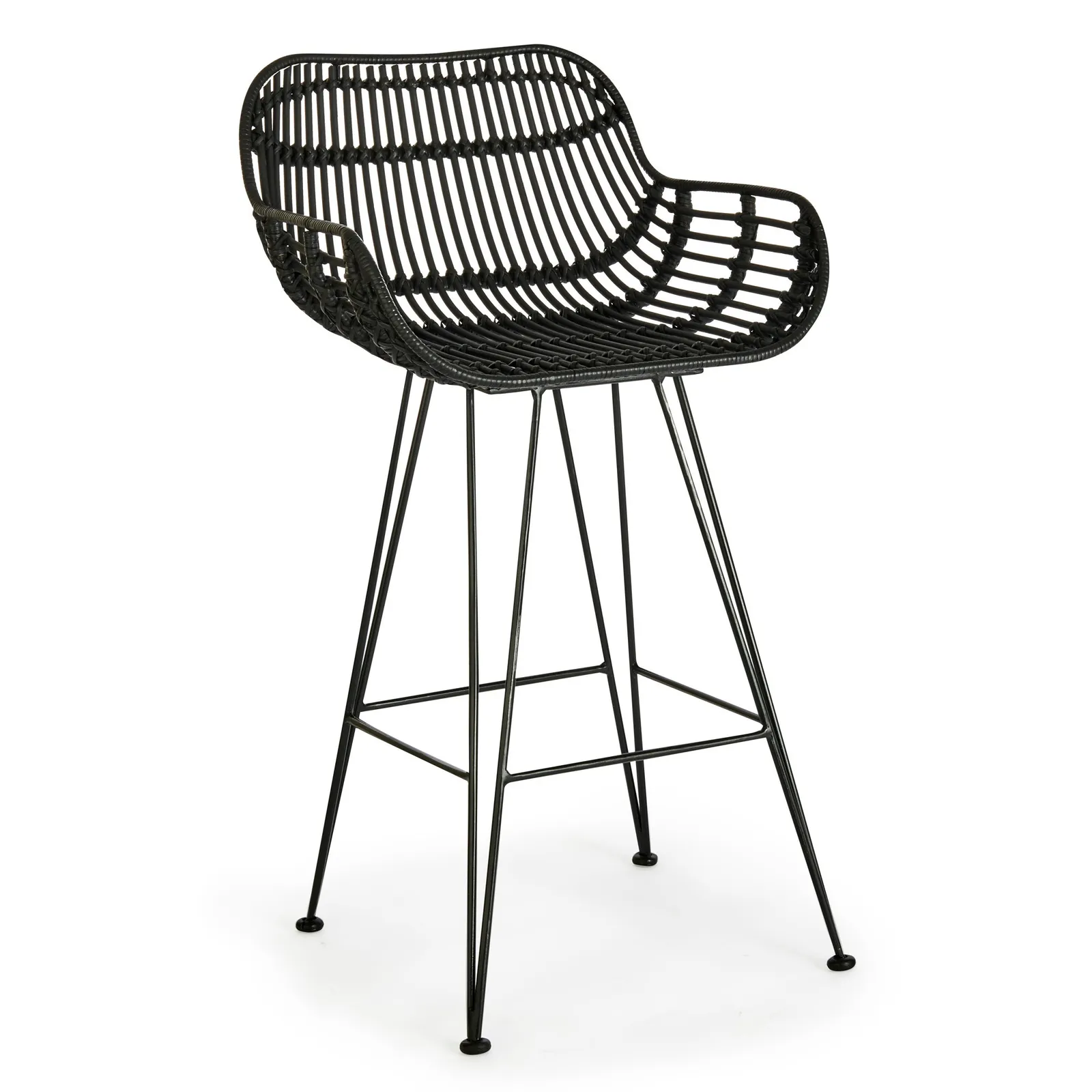 Nirvana Rattan Bar Stool Black
