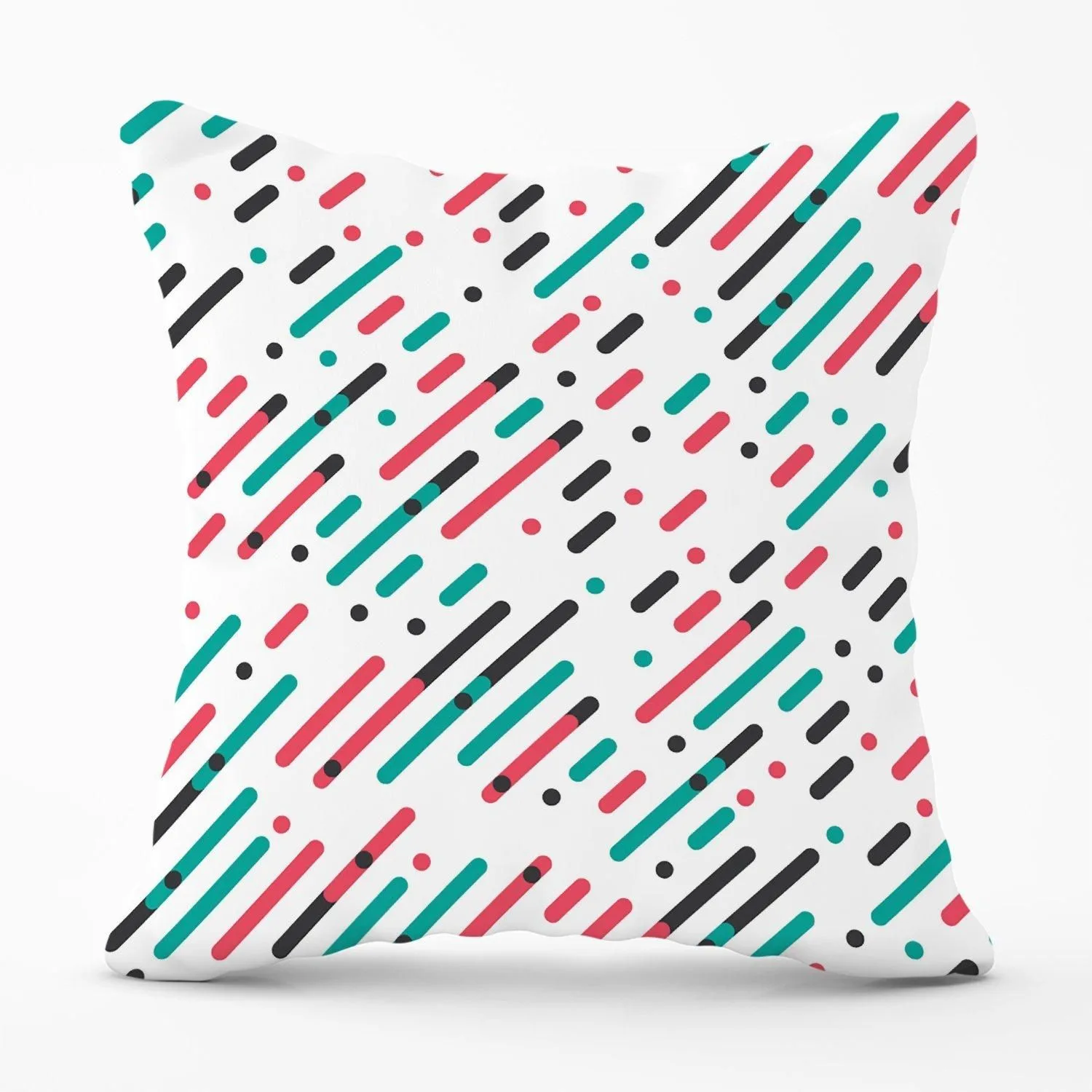 Warren Reed - Designer Overlapping Coloured Diagonal Lines Outdoor Cushion in Green