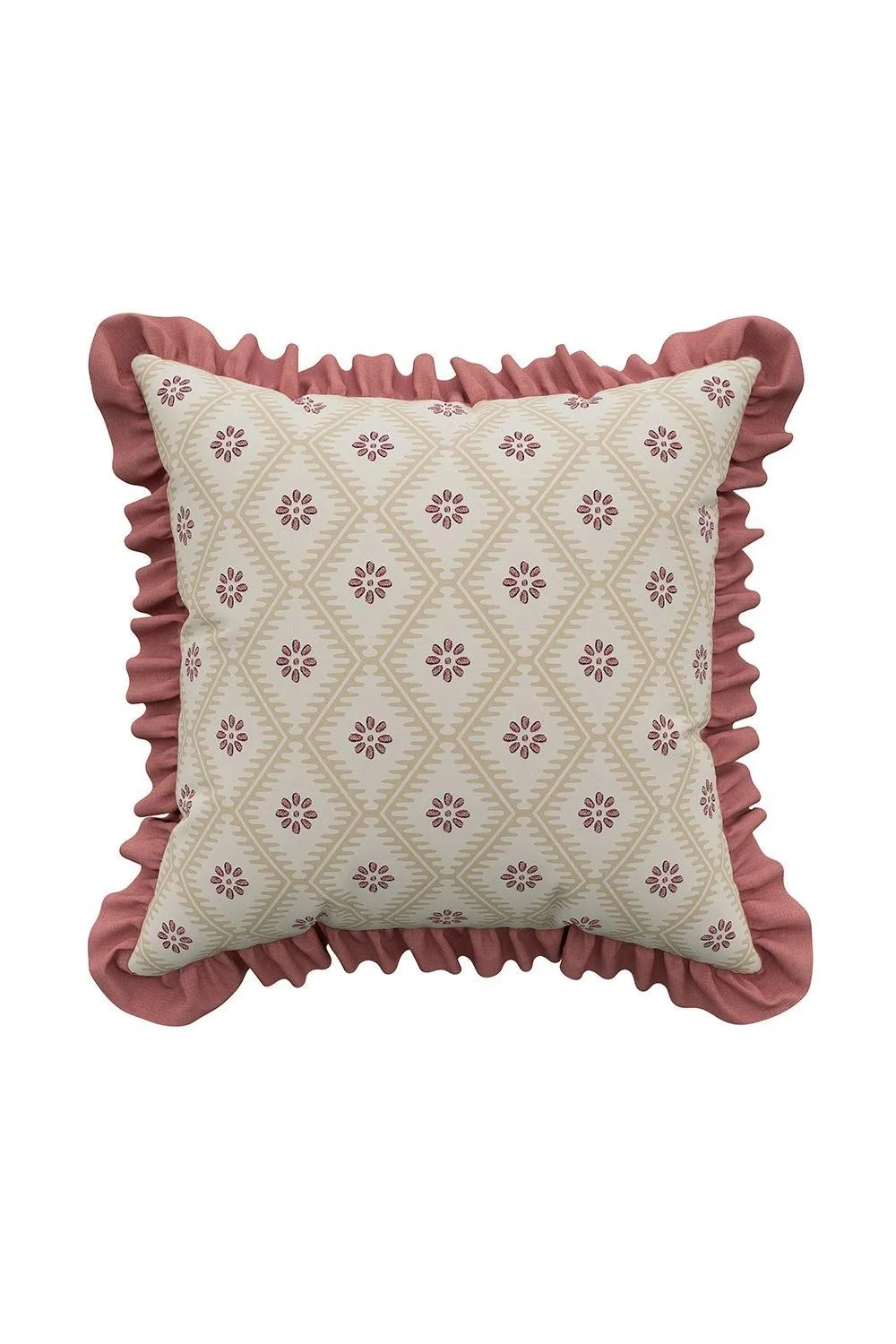 Sanderson 'Poets Rose' Cotton Cushion in Pink