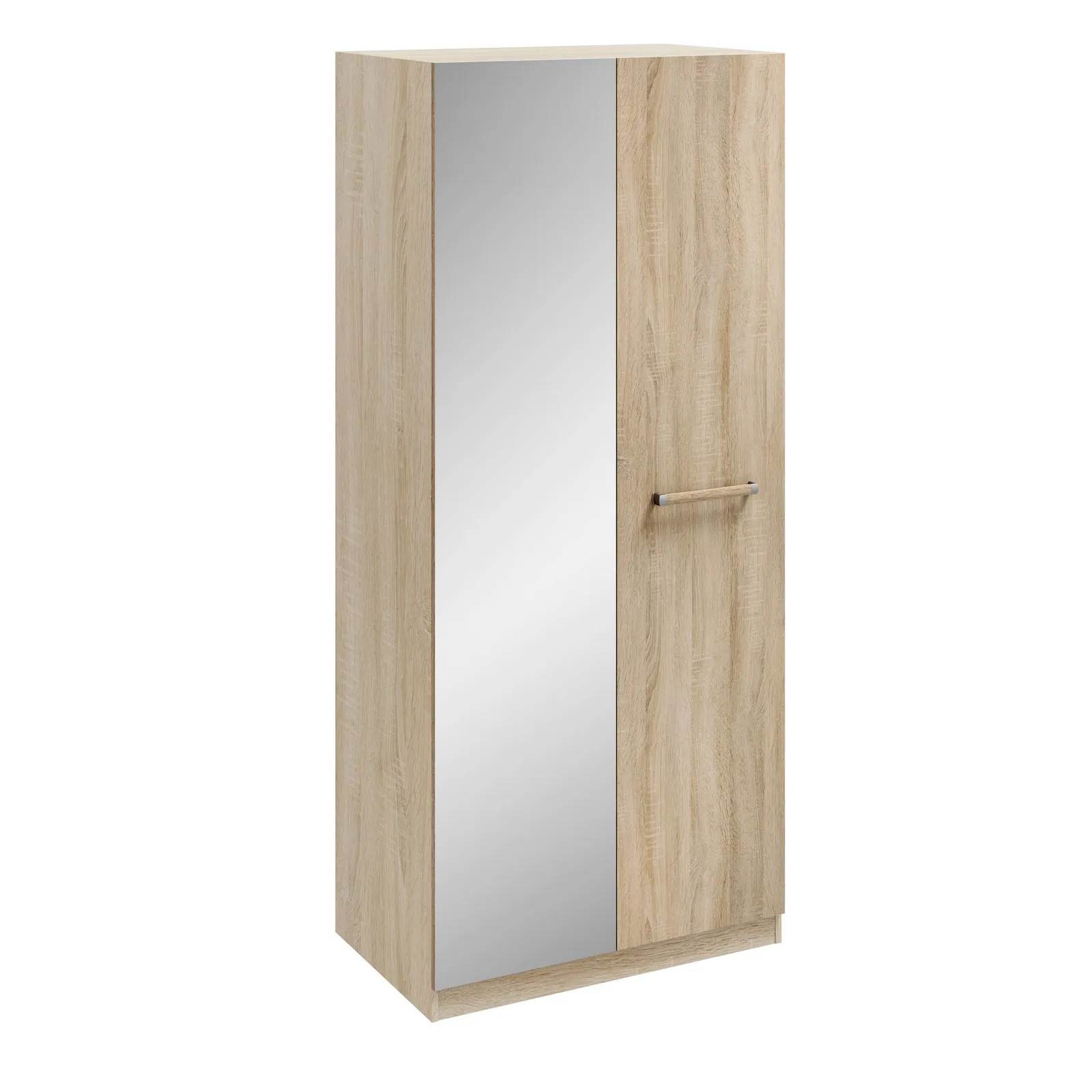 Hampton 2 Door Mirrored Wardrobe Brown