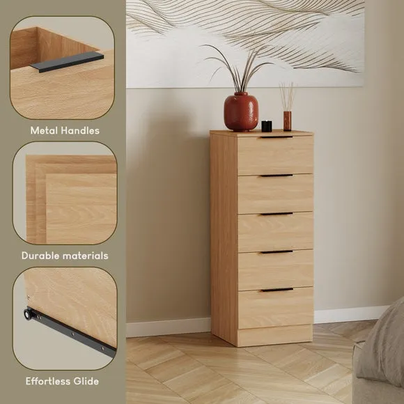 Hayes 5 Drawer Narrow Chest 3
