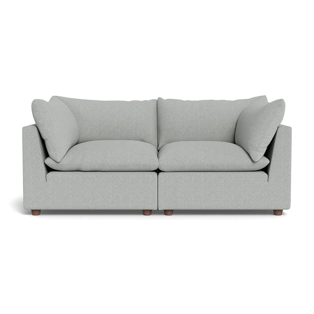 Heal's Astrid 3 Seater Sofa Melton Wool Limestone Walnut Stained Beech Feet 1