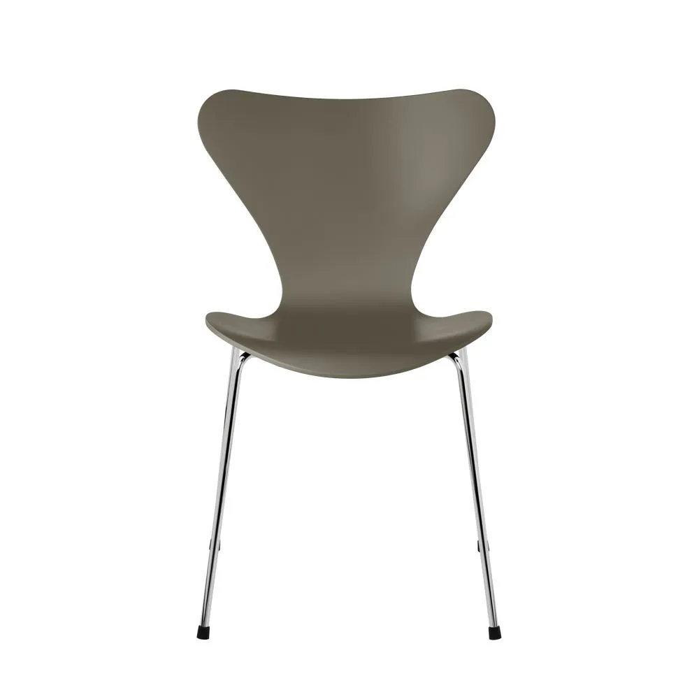 Fritz Hansen Series 7 Chair Coloured Ash Olive Green Chrome Legs 2