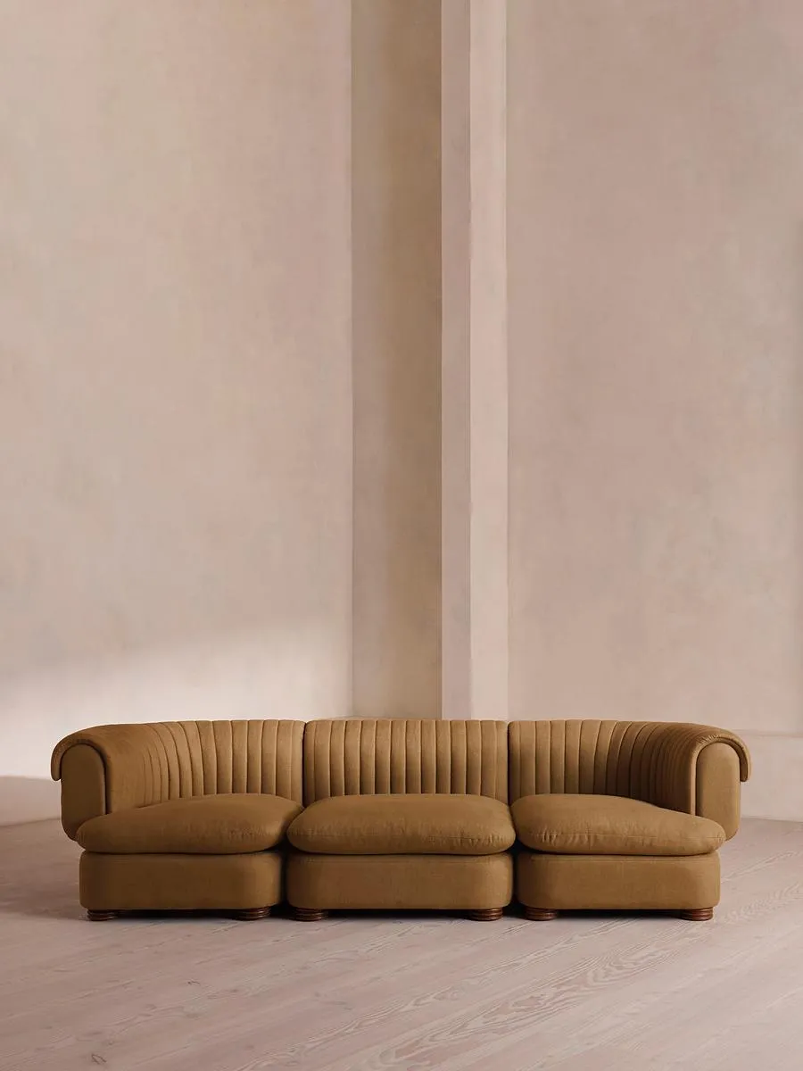 Rava Modular Sofa, Four Seater, Linen, Ochre