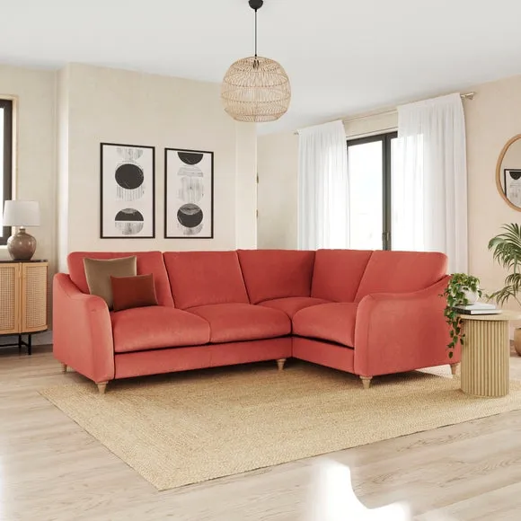 Hattie Matte Plush Velvet Corner Sofa 1