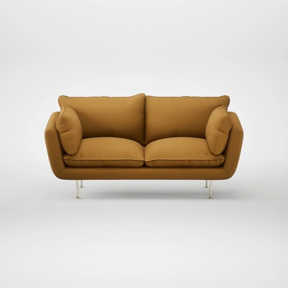 Heal's Allora 2 Seater Sofa Smart Cotton Linen Sahara Stainless Steel Feet 1