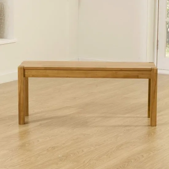 Elnoth Medium Dining Bench In Solid Oak