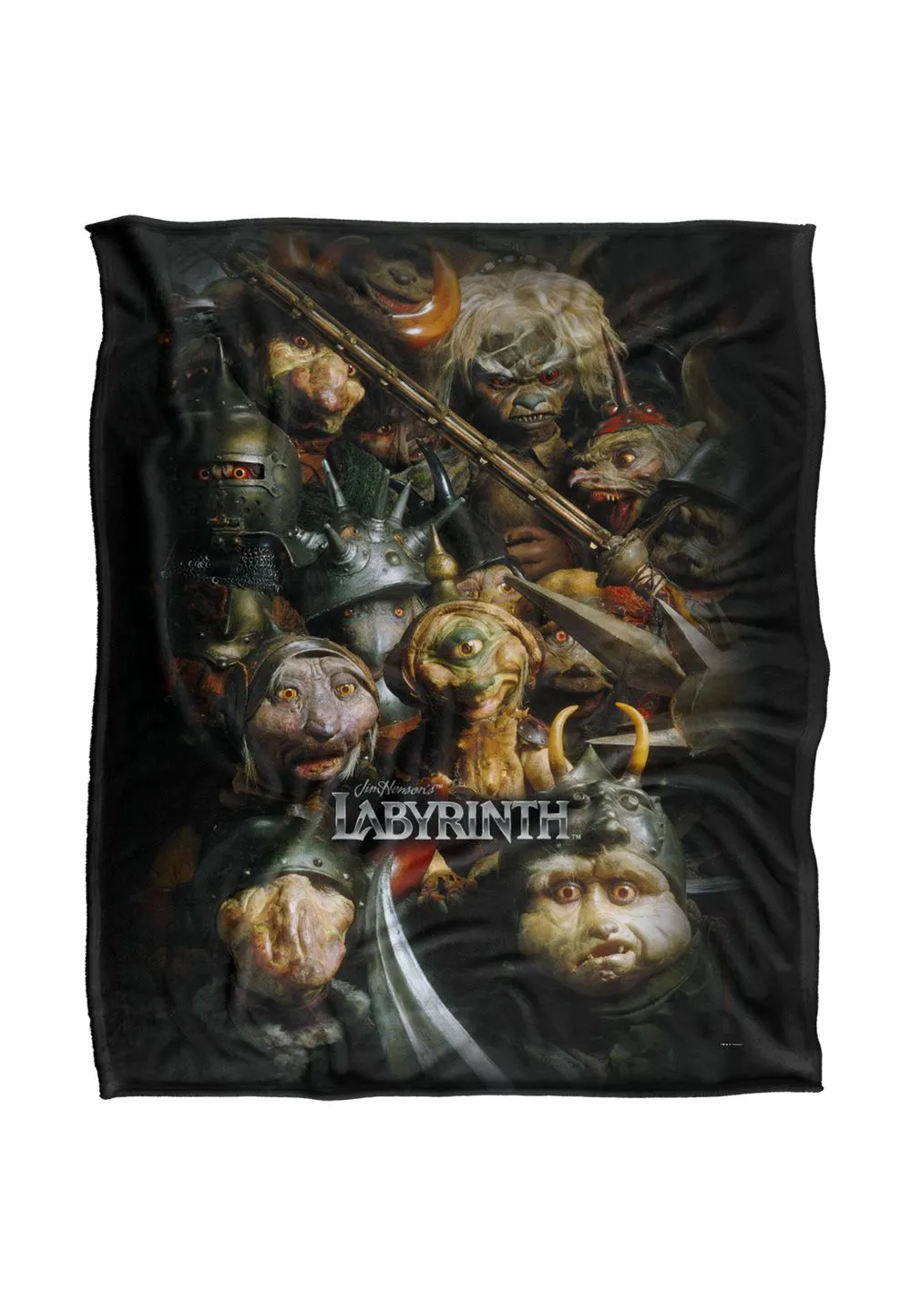 Jim Henson Labyrinth Gaggle of Goblins Silky Touch Super Soft Throw Blanket 152 X 127 cm in White