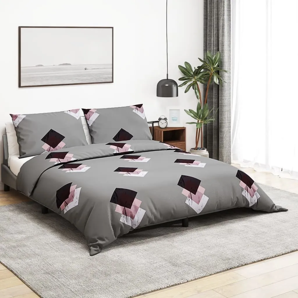 Berkfield Home Duvet Cover Set Grey 220x240 cm Cotton