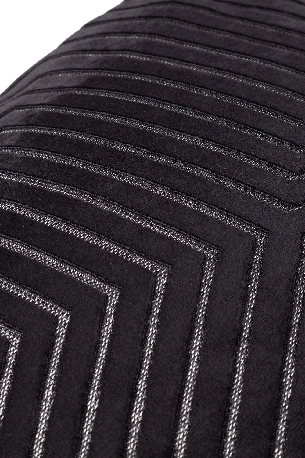 Paoletti Evoke Geometric Cut Velvet Cushion in Black 4