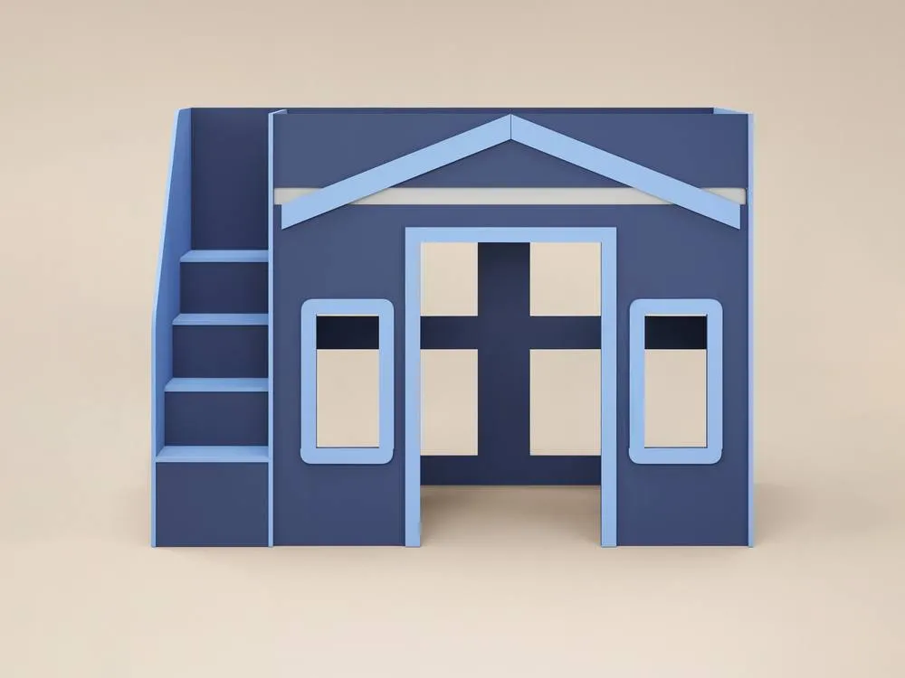 Flair Nixon Playhouse High Sleeper with Storage in Navy 3