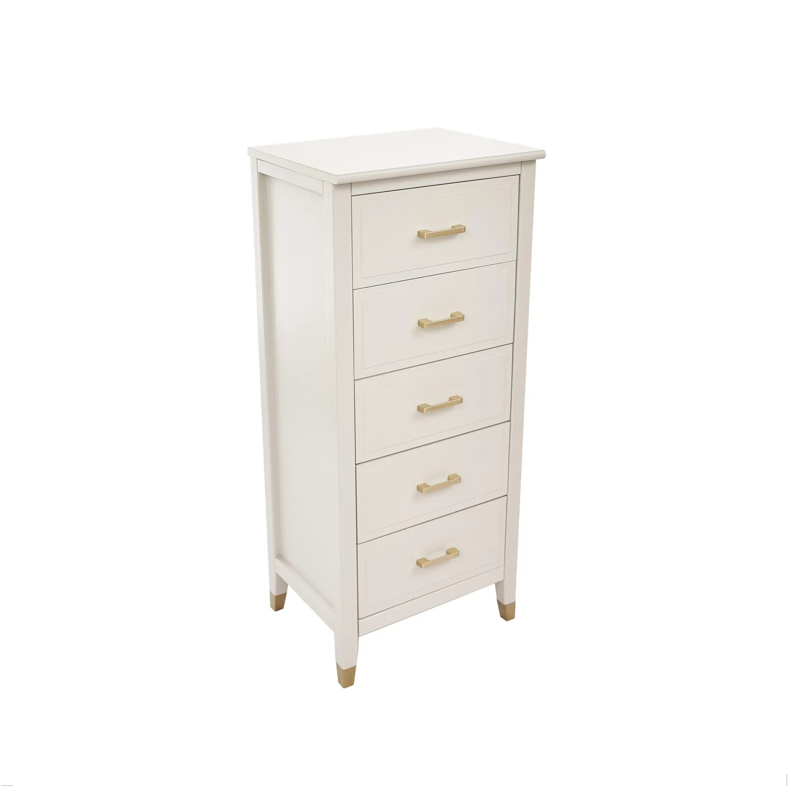 Cabinet Bits Palazzi 5 Drawer Narrow Chest of Drawers in Off-White 3