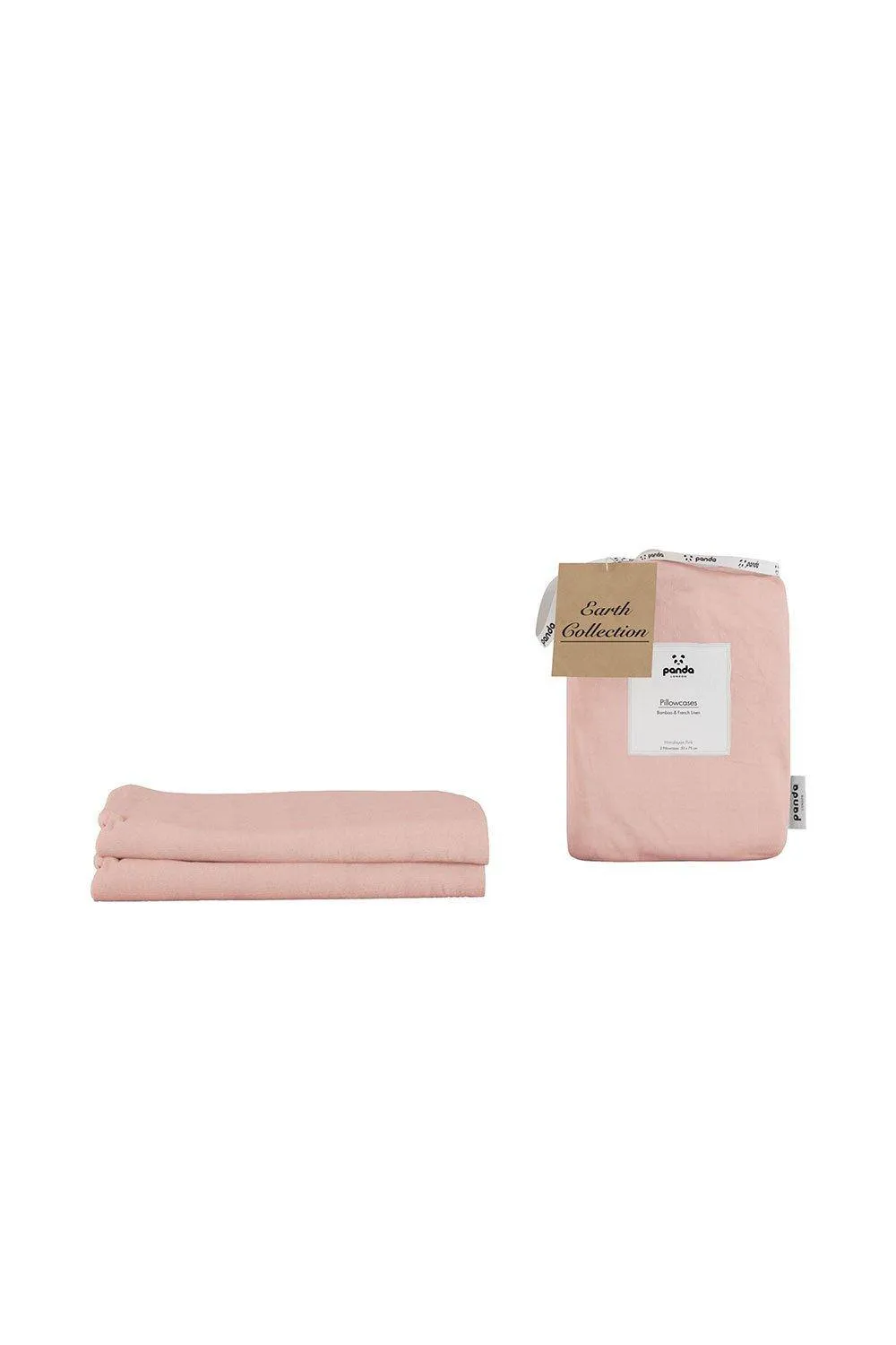 Panda London Panda Bamboo & French Linen Pillowcases (2-Pack) in Dusty Pink