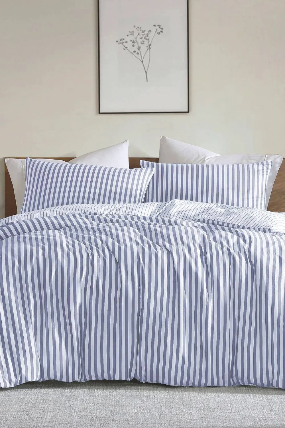 Ezysleep Cationic Stripe Duvet Cover Set in Blue 2